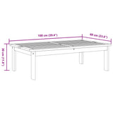 Garden Table 100x60x30 cm Solid Wood Acacia - Close-Up Angle