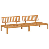 Garden Pallet Middle Sofas 2 pcs Solid Wood Acacia - Front View