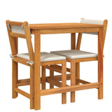3 Piece Balcony Set with Cushions Solid Wood Acacia - Low Angle