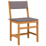 3 Piece Balcony Set with Cushions Solid Wood Acacia - Side View