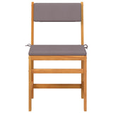 3 Piece Balcony Set with Cushions Solid Wood Acacia - Top-Down View