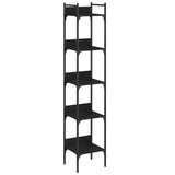 Bookshelf 5-Tier Black 35x30x174 cm Engineered Wood - Front View
