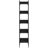 Bookshelf 5-Tier Black 35x30x174 cm Engineered Wood
