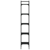Bookshelf 5-Tier Black 35x30x174 cm Engineered Wood