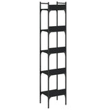 Bookshelf 5-Tier Black 35x30x174 cm Engineered Wood
