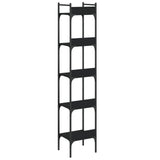 Bookshelf 5-Tier Black 35x30x174 cm Engineered Wood - Close-Up Angle