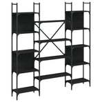 Bookshelf Black 155.5x24x166.5 cm Engineered Wood