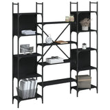 Bookshelf Black 155.5x24x166.5 cm Engineered Wood - Top-Down View