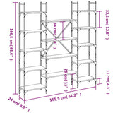 Bookshelf Black 155.5x24x166.5 cm Engineered Wood - Extra Image