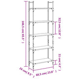 Bookshelf 5-Tier Black 60.5x24x166.5 cm Engineered Wood