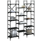 Bookshelf Black 127.5x28.5x172.5 cm Engineered Wood - Top-Down View