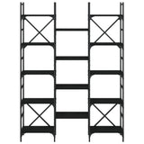 Bookshelf Black 127.5x28.5x172.5 cm Engineered Wood