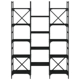 Bookshelf Black 127.5x28.5x172.5 cm Engineered Wood - 45-Degree Angle