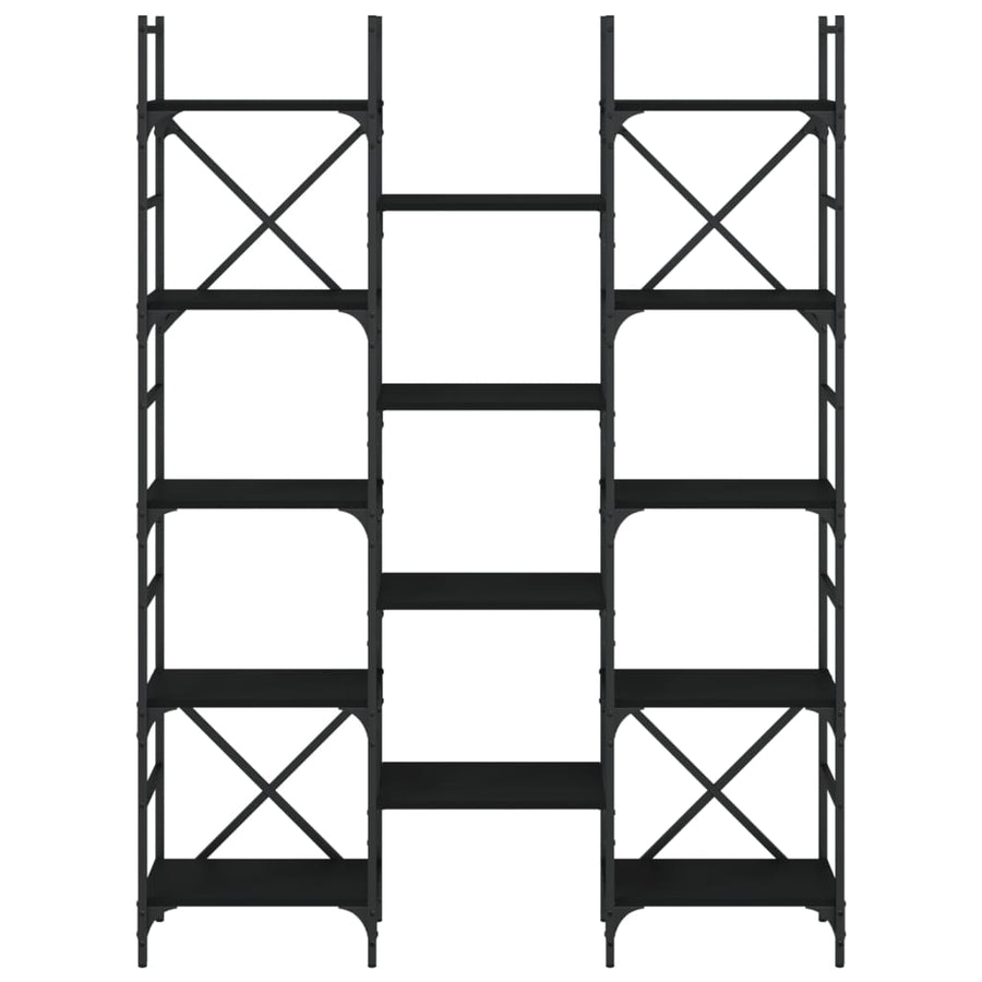 Bookshelf Black 127.5x28.5x172.5 cm Engineered Wood
