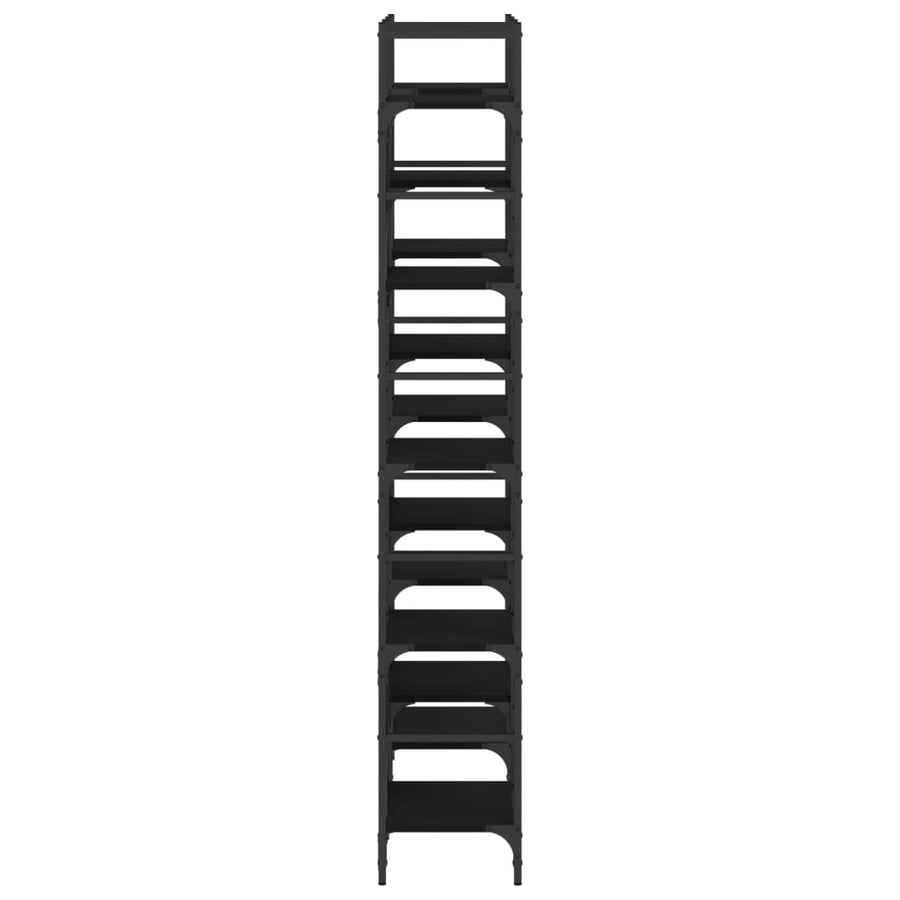 Bookshelf Black 127.5x28.5x172.5 cm Engineered Wood