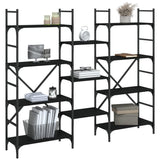 Bookshelf Black 160x28.5x136.5 cm Engineered Wood - Top-Down View