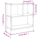Bookcase Black 72x28x77.5 cm Engineered Wood