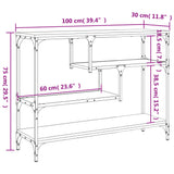 Console Table Black 100x30x75 cm Engineered Wood