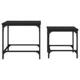 Nesting Coffee Tables 2 pcs Black Engineered Wood - 45-Degree Angle