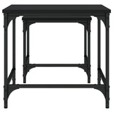 Nesting Coffee Tables 2 pcs Black Engineered Wood - Rear View