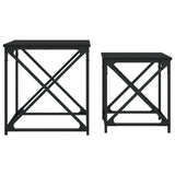 Nesting Coffee Tables 2 pcs Black Engineered Wood - 45-Degree Angle