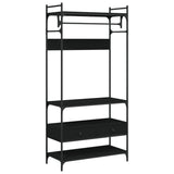Wardrobe with Drawers Black 89x39x184.5 cm Engineered Wood - Front View