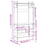 Wardrobe with Drawers Black 89x39x184.5 cm Engineered Wood - Extra Image