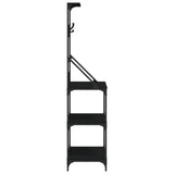 Baker's Rack with Hooks 4-Tier Black Engineered Wood