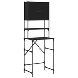 Washing Machine Cabinet Black 68x48.5x194 cm Engineered Wood