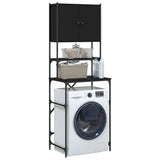 Washing Machine Cabinet Black 68x48.5x194 cm Engineered Wood - 45-Degree Angle