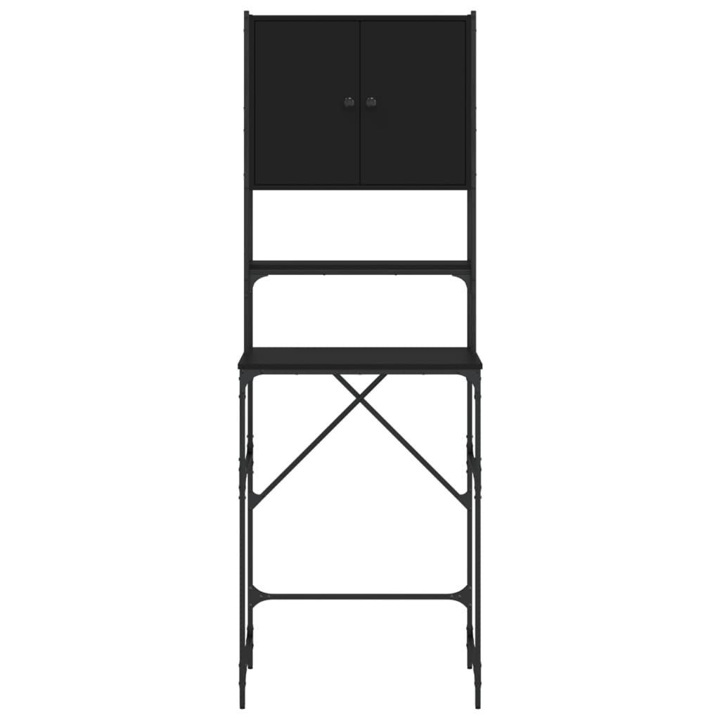 Washing Machine Cabinet Black 68x48.5x194 cm Engineered Wood