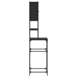 Washing Machine Cabinet Black 68x48.5x194 cm Engineered Wood
