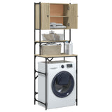 Washing Machine Cabinet Sonoma Oak 68x48.5x194 cm Engineered Wood - Rear View