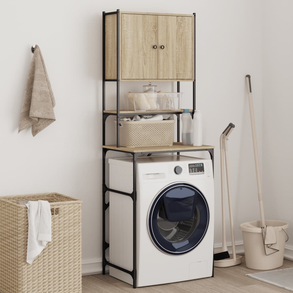 Washing Machine Cabinet Sonoma Oak 68x48.5x194 cm Engineered Wood