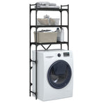 Washing Machine Shelf Black 67x25x163 cm Engineered Wood