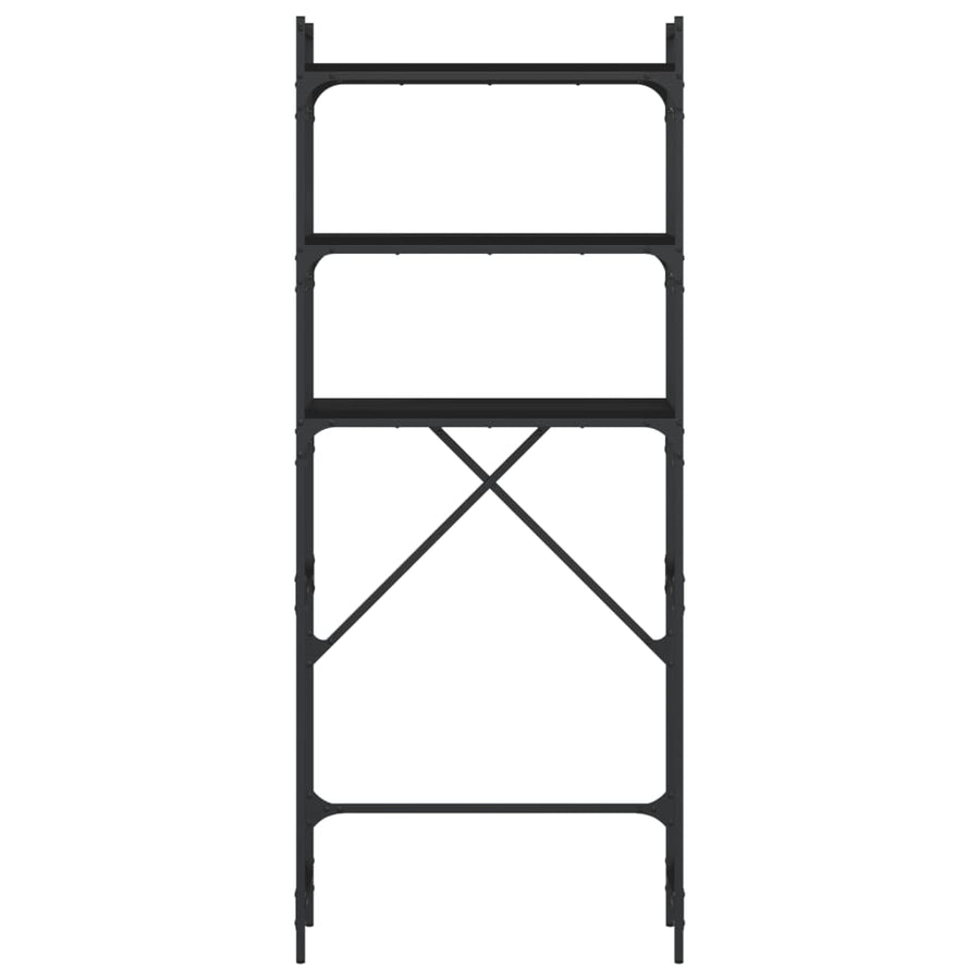 Washing Machine Shelf Black 67x25x163 cm Engineered Wood