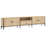 TV Cabinet with Drawer Sonoma Oak 200x25x44 cm Engineered Wood - Front View