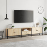 TV Cabinet with Drawer Sonoma Oak 200x25x44 cm Engineered Wood - Side View