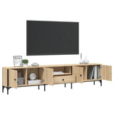 TV Cabinet with Drawer Sonoma Oak 200x25x44 cm Engineered Wood - Top-Down View