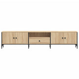 TV Cabinet with Drawer Sonoma Oak 200x25x44 cm Engineered Wood - Rear View