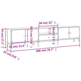 TV Cabinet with Drawer Sonoma Oak 200x25x44 cm Engineered Wood - Extra Image