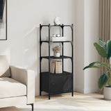 Bookcase 3-Tier Black 41x30x109.5 cm Engineered Wood - Side View