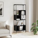 Bookcase 5-Tier Black 76x33x188.5 cm Engineered Wood - Side View