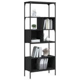 Bookcase 5-Tier Black 76x33x188.5 cm Engineered Wood - Top-Down View