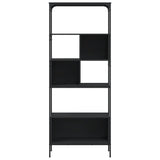 Bookcase 5-Tier Black 76x33x188.5 cm Engineered Wood - 45-Degree Angle