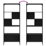 Bookcase 5-Tier Black 76x33x188.5 cm Engineered Wood - Low Angle