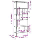 Bookcase 5-Tier Black 76x33x188.5 cm Engineered Wood - Extra Image