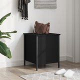 Storage Bench Black 40x42.5x50 cm Engineered Wood - Side View