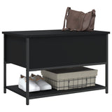 Storage Bench Black 70x42.5x47 cm Engineered Wood - Top-Down View