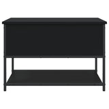 Storage Bench Black 70x42.5x47 cm Engineered Wood - Close-Up Angle